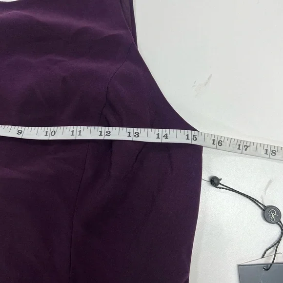 Adrianna Papell Dress Purple Sleeveless Jewel Neck Full-Length Evening Gown NWT - Picture 10 of 13